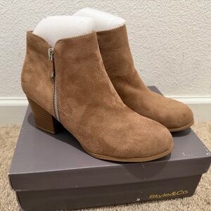 “New” Suade Tan Ankle Boots size8.5